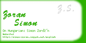 zoran simon business card